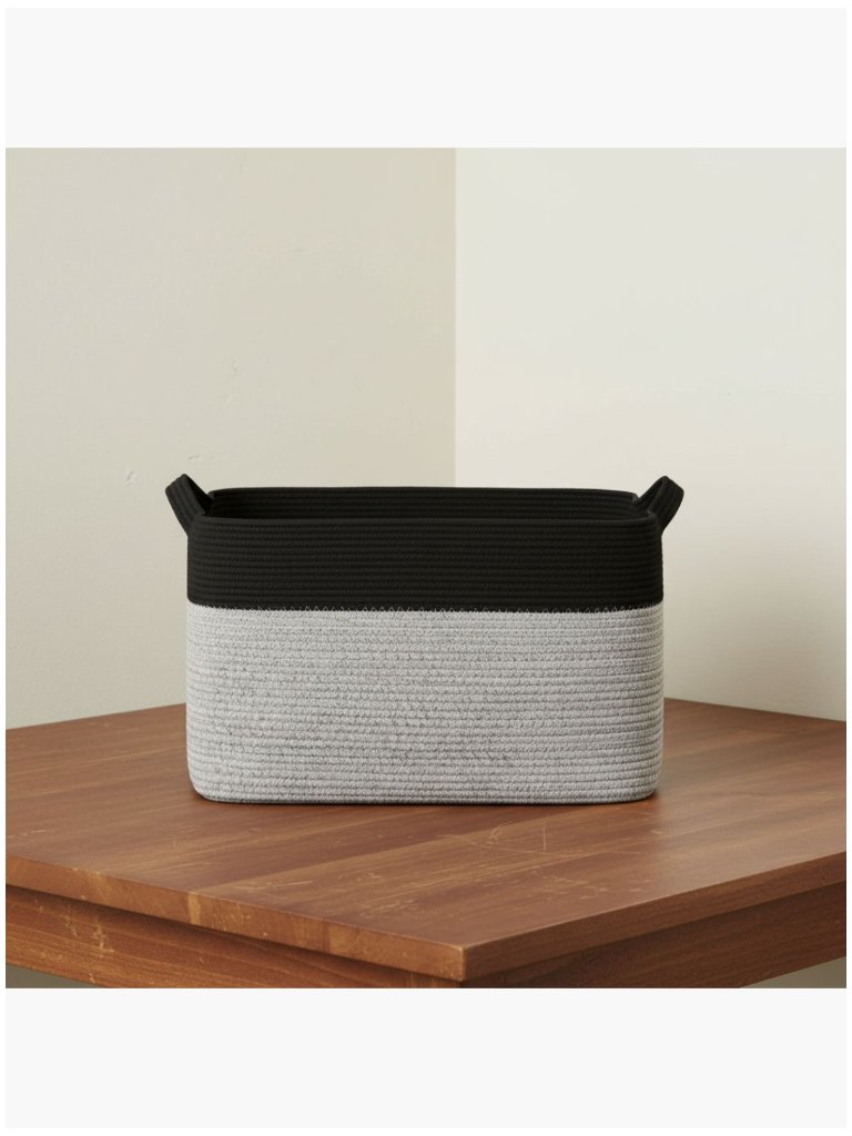 Cotton Rope Laundry Basket, 95l Storage For Blankets, Toys, Clothes